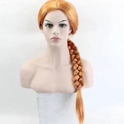 Orange Fiona Prinsesse Cosplay Paryk 60cm - Langt Syntetisk Hår til Kvinder (FMY)