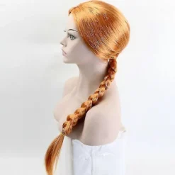 Orange Fiona Prinsesse Cosplay Paryk 60cm - Langt Syntetisk Hår til Kvinder (FMY)