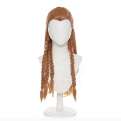 Original God Eloi cosplay paryk, halv opsat frisure med snoet fletning