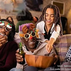 3Pa Julebriller ramme plastik tegneserie elg julemand snemand briller sjove briller rekvisitter