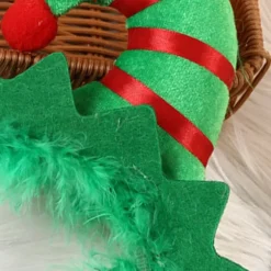 Paillet Julemandshat Hårbøjle med Guldfarvet Glitterkrone, Jule-tema Hårtilbehør