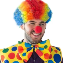 5-pak Clownskostume Sæt Clown Paryk Næse Vest Til Cheer Cosplay Fester Karnevaler Klæd Ud