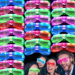 10-pak Glow Stick Briller Bulk Party Sæt, LED Briller, Selvlysende Festartikler, Festsolbriller, Festgaver, Tilfældige Farver