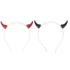 2-pak Halloween kostume hovedbeklædning djævel horn pandebånd kvinders cosplay rekvisitter (16.00X14.00X2.00CM, som vist på billedet)