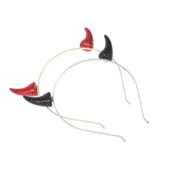 2-pak Halloween kostume hovedbeklædning djævel horn pandebånd kvinders cosplay rekvisitter (16.00X14.00X2.00CM, som vist på billedet)