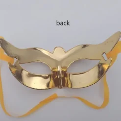 Pakke med 12 guldbelagte glitrende festmasker, bryllupstilbehør, karnevalsmasker og maskerader