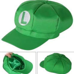 Pakke med 2 Mario og Luigi hatte rød og grøn videospil tema kasketter_v
