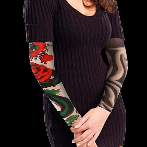 Pakke med 9 tatoveringsærmer Tatoveringsarmstrømpe Armtatoveringsstrømpe Unisex Nylon Midlertidige Tatoveringer Arm Tilfældig Stil