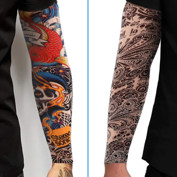Pakke med 9 tatoveringsærmer Tatoveringsarmstrømpe Armtatoveringsstrømpe Unisex Nylon Midlertidige Tatoveringer Arm Tilfældig Stil