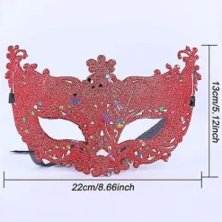 Pakke med 4 venetianske masker, maskebalmasker, karnevalsfestmasker, glitrende festmasker