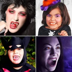 Par alvöron Latexöron spidse ører, 3 par vampyrtænder style 2[CO]