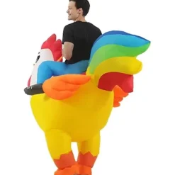 Paris_latable Hane Kostume til Voksne - latable Kyllingekostume til Halloween, Påskegave