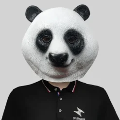 Party Halloween Kostume Party Panda Dyrehoved Latex Maske