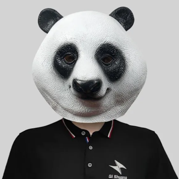 Party Halloween Kostume Party Panda Dyrehoved Latex Maske