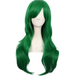 Paryk Anime lang krøllet paryk 70CM (Græsgrøn)