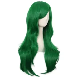 Paryk Anime lang krøllet paryk 70CM (Græsgrøn)