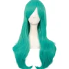 Paryk Anime lang krøllet paryk 70CM (Teal Grøn)