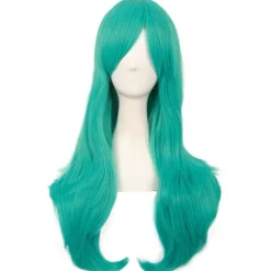 Paryk Anime lang krøllet paryk 70CM (Teal Grøn)