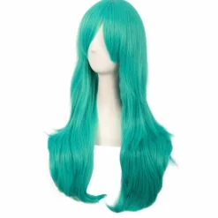 Paryk Anime lang krøllet paryk 70CM (Teal Grøn)