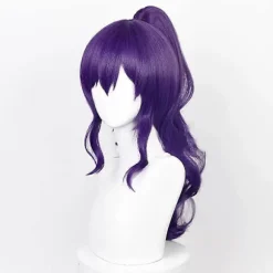 Paryk Syntetisk Hår Asahina Mafuyu Cosplay Parykker Spil Pjsk Cosplay 61cm Lang Mørkelilla Hestehale Paryk Varmebestandigt Hår