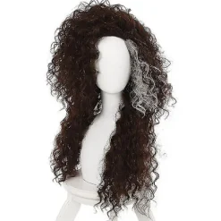 Paryk til Bellatrix Lestrange, Lang Brun Blandet Bølget, Varmebestandig Cosplay Kostume Paryk + Parykhætte-FS-
