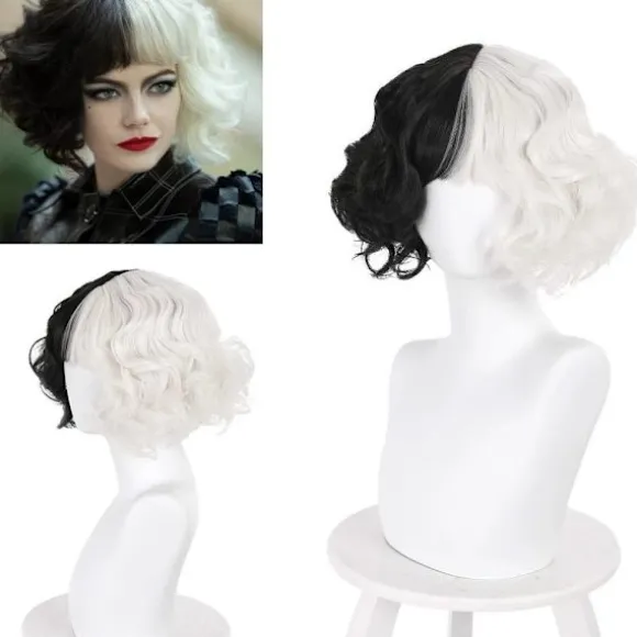 Parykker Cruella De Vil Kuila Cosplay Y
