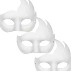 3PC Maske Hvid Maske Blank DIY Halloween Maske Dyr Halv Maske Maskerade