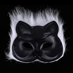 Pels Ræv Maske Halloween Cosplay Kostume Halv Ansigt Slør Briller Fancy Dress Øjenmaske, Halloween Fest Makeup Rekvisit Kostume Tilbehør Dyr Fest
