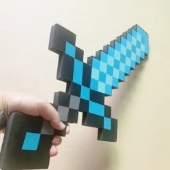 Perfekt Minecraft diamant sværd animationsrekvisit sværd legetøjsmodel 1 stk - Perfekt Blå