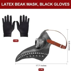 Pestdoktor Maske Halloween Fuglemaske Retro Nitter Steampunk Latex Maske-FM-