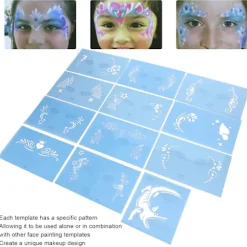 PET Ansigtmalingsskabelon Genanvendelige Ansigtsmalingsstencils til Halloween Julefest