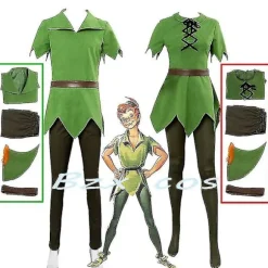 Peter Pan Cosplay Anime Kostume Grøn Elveruniform Kjoler Drenge Piger Halloween Karneval Kostume Fancy Dress Suit Mænd -a XXL Men