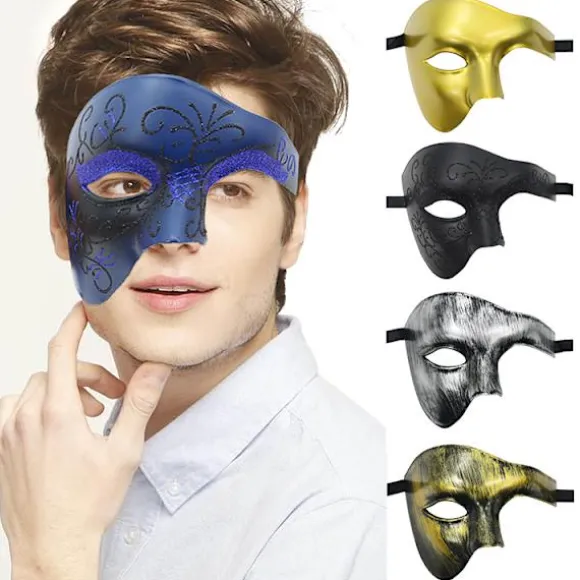 Phantom of The Opera Maskerade Maske Halvt Ansigt Venetiansk Mardi Gras Festmaske