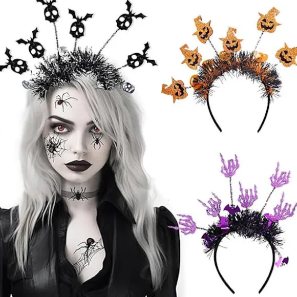 Pieces Halloween Hårbøjler, Halloween Hårbøjle, Halloween Hårtilbehør Halloween Festtilbehør til Piger og Kvinder, Halloween Udklædning