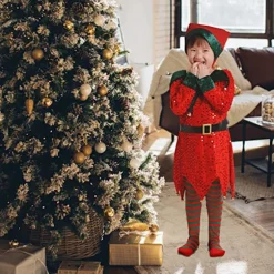 Pige Dreng Jul Elg Fancy Dress Xmas Party Cosplay Tøj zy red 130cm
