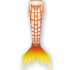 Pige Mermaidhale med Monofin orange 110