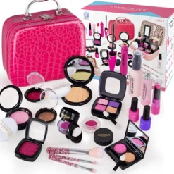 Pigelegetøj Makeupsæt Udklædningslegesæt med Makeuptaske til Fødselsdag og Jul til Børn i alderen 3-12 år. BJ1360 rose red