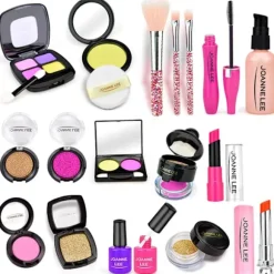 Pigelegetøj Makeupsæt Udklædningslegesæt med Makeuptaske til Fødselsdag og Jul til Børn i Alderen 3-12 År BJ1360 pink