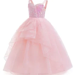 Piger Prinsesse Glinda Kjole Cosplay Kostume Ond Karneval Party Udklædning Kun Garland Pandebånd-FA- Only Garland Headband One Size