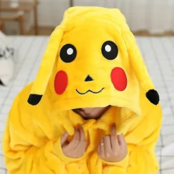 Pikachu Anime Cosplay Animal Voksne Kvinder Tegneserie Pyjamas Vinter Varme Onesie Sjov Blød Sød Jumpsuit Til Piger 6T(Height 105-115CM)