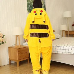 Pikachu Anime Cosplay Animal Voksne Kvinder Tegneserie Pyjamas Vinter Varme Onesie Sjov Blød Sød Jumpsuit Til Piger 6T(Height 105-115CM)