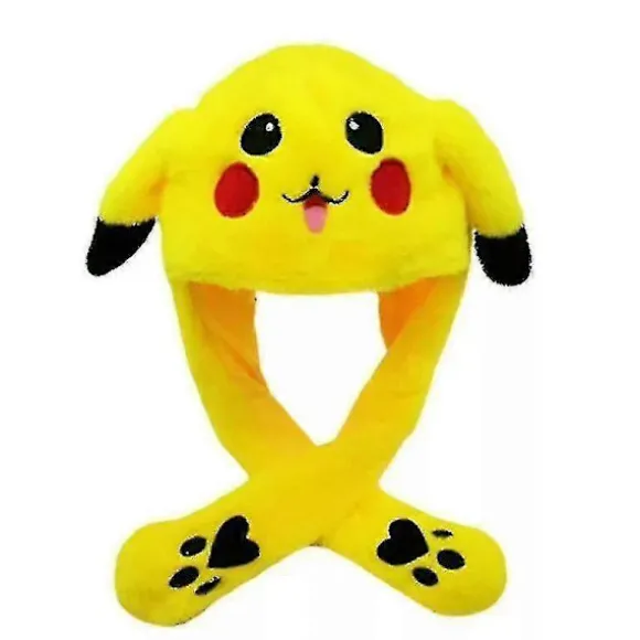 Pikachu Hat Kaninører Bevægelig Hoppende Hat Sjov Kanin Plys Hat Hue (FMY) Pikachu Pikachu