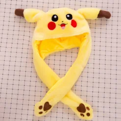 Pikachu Hat med Bevægelige Ører der Hopper, Sjov Pikachu Plys Hat til Kvinder, Piger, Cosplay, Jul, Fest, Ferie Hat