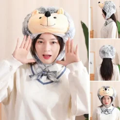 Pindsvine Hovedbeklædning Sødt 3D Look Justerbar Behagelig Hovedbeklædning Udklædning Selfie Rekvisitter Tegneserie Hovedbeklædning Cosplay Kostume Tilbehør Fødselsdag Grey | Fyndiq