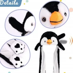 Pinguin Plys Hat Med Bevægelige Ører, Hoppe Op, Slående Hat, Julefest Cosplay Gave