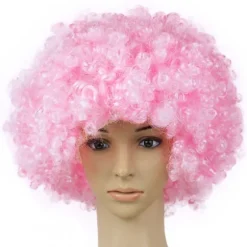 Pink Afro Parykker, Parykker Cosplay Hårstykker til Bachelorette Neon Festartikler, Halloween Dekorationer