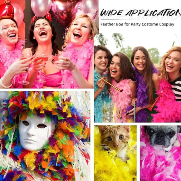 Pink fjer-tørklæde hjertebriller sæt maskeradefest dame udklædning Halloween cosplay Pink One size fits all