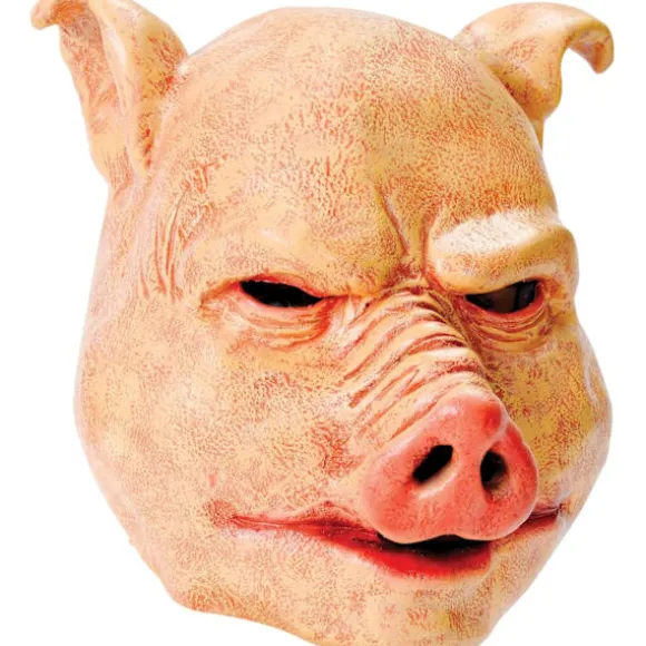 Pink Gummi Latex Horror Grise Maske, Pakke med 1 - Realistisk Kostume Tilbehør til Halloween, Cosplay Events & Mere