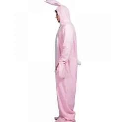 Pink Kanin Kostume Voksen Dyrepyjamas Festkostume