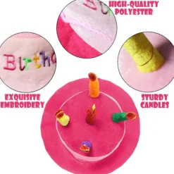 Pink Plys Fødselsdagskage Hat - Fancy Dress Party Hat - Perfekt